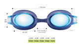 Plavecké dioptrické brýle Medium od 2.00 do 6.00